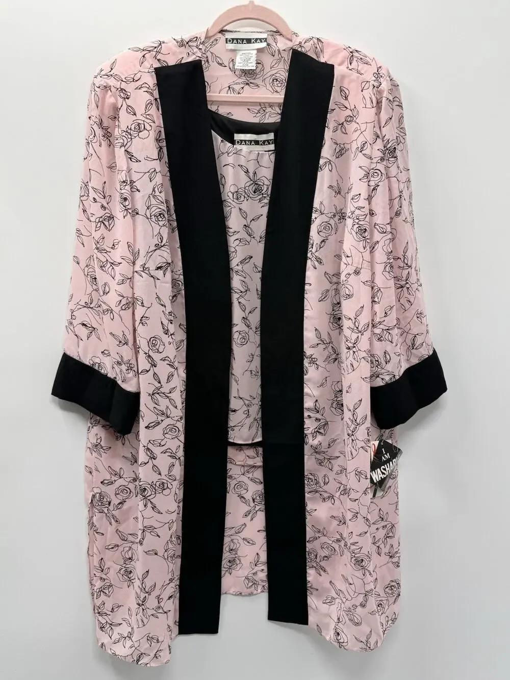 Dana Kay 2 Pc Jacket Tank Set 22W Pink Floral Career Church Cottagecore NWT